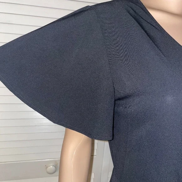 Summer Women Short Sleeve V Neck Casual Short Ruffle Dresses - Picture 8 of 16